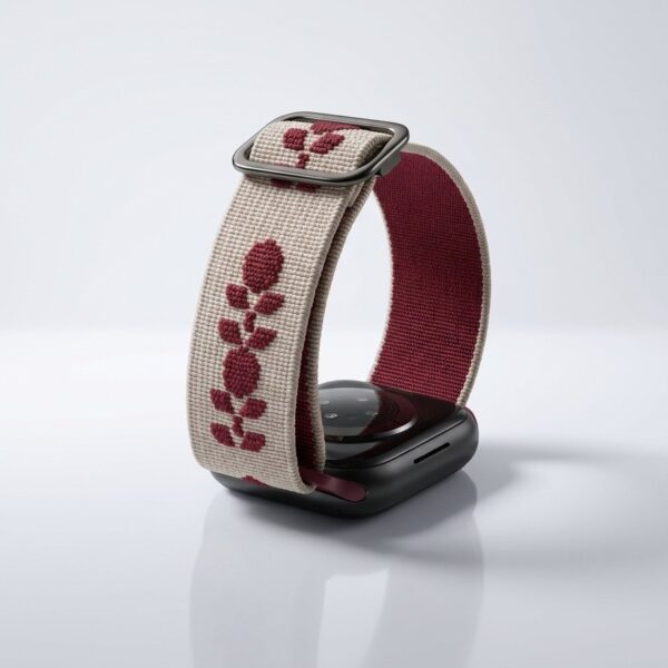 Rose Tatreez ( Embroidery ) Watch Strap