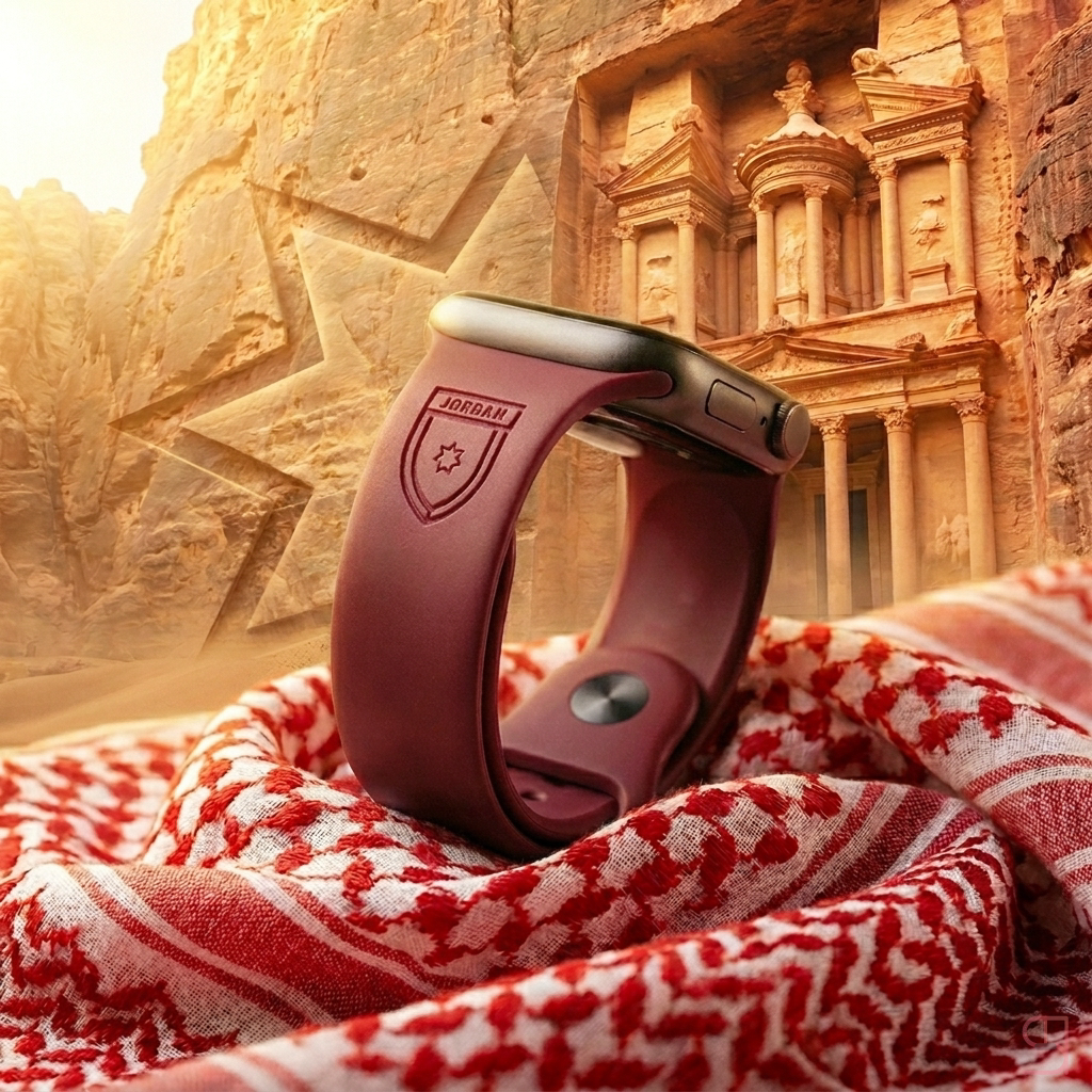 Jordan National Team Apple Watch Strap - Nashmi Burgundy Edition - Image 2