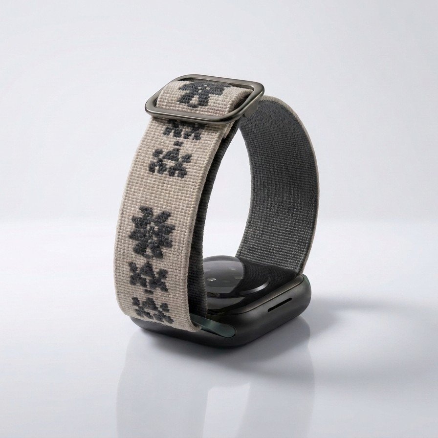 Star Tatreez ( Embroidery ) Watch Strap - Grey Edition
